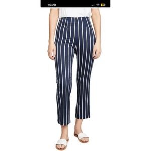 Reformation Marlon Pants Size 6 Black Cream Pinstripe High Rise Women